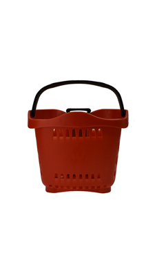 Set of 10 Rolling Red Shopping Baskets