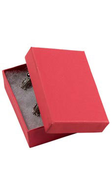 Red Jewelry Box with Cotton 2.5x1.5