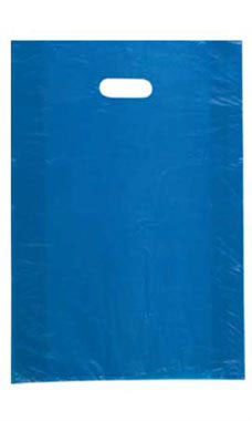 High-Density Blue Plastic Merchandise Bags - 15" x 4" x 24"