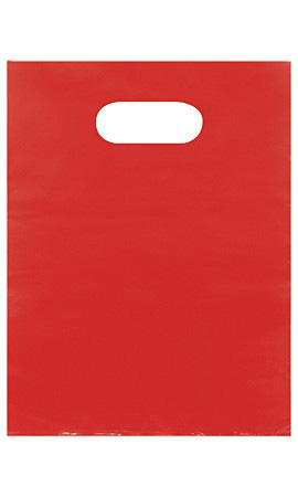 Low-Density Red Plastic Merchandise Bags - 9" x 12"