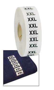 "XXL" Wrap Around Size Labels