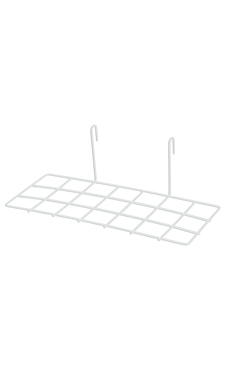 White Wire Gridwall Shoe Shelves