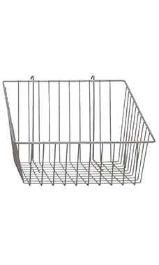 12 x 12 x 8 inch Chrome Mini Wire Grid Basket for Wire Grid with 4 inch Slanted Front Lip 