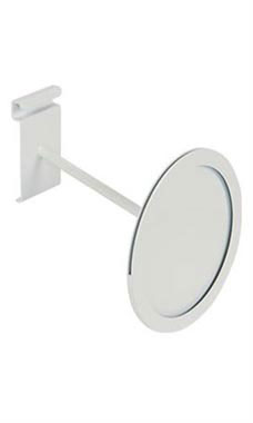 Circular White Faceout Sign Holder for Wire Grid