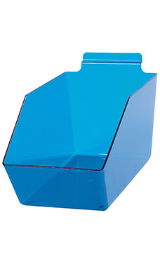 6 x 5 ½ x 11 ½ inch Clear Blue Plastic Dump Bin