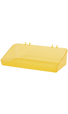 12 x 3 x 6 ½ inch Clear Yellow Plastic Tray