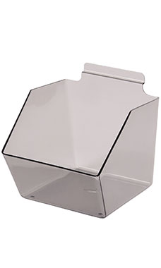 6 x 5 ½ x 9 ½ inch Clear Gray Plastic Dump Bin