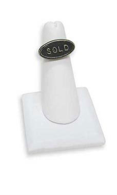 White Faux Leather Single Finger Ring Display