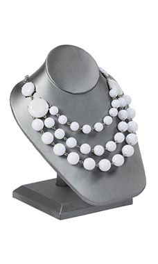 Gray Necklace Display On Stand
