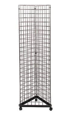 Black Triangle Wire Grid Tower with Base and Casters - 6.5'
