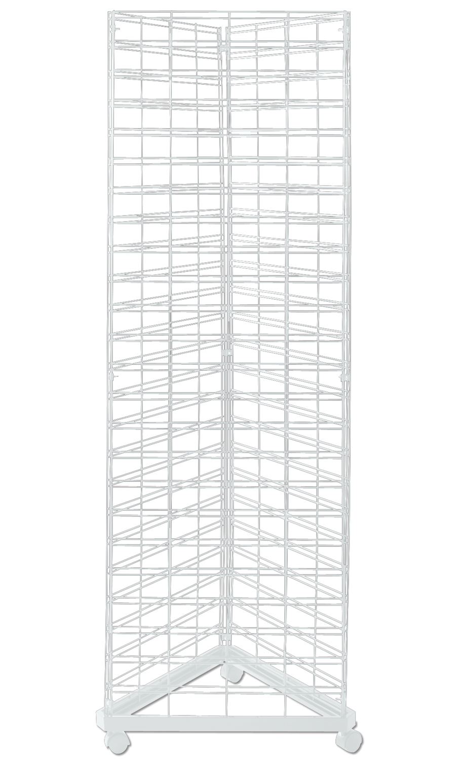 White Triangle Slat Grid Tower with Base & Casters - 6.5'