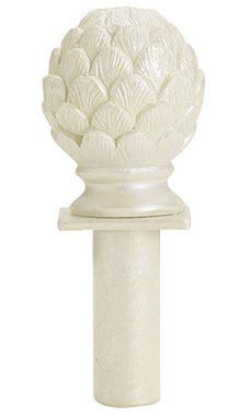Ivory Artichoke Finial with Round Fitting