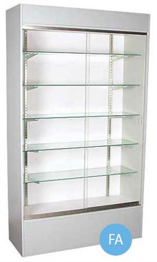 Glass Wall Unit Display Cases - Gray