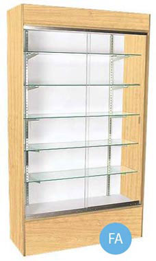 Glass Wall Unit Display Cases - Maple