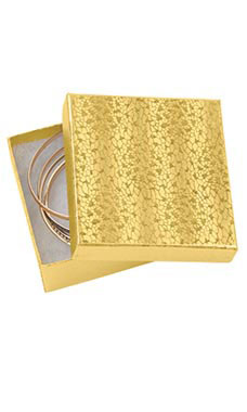 Gold Cotton-Filled Jewelry Boxes