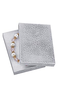 Silver Cotton-Filled Jewelry Boxes