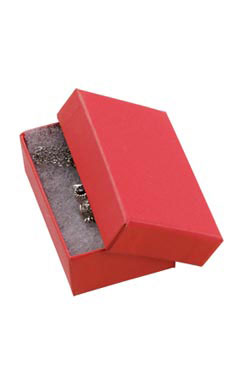 Red Jewelry Box with Cotton  3-1/16 x 2-1/8