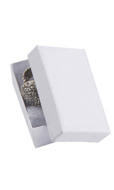2 ½  x 1 ½  x ? Cotton Filled White Kraft Jewelry Boxes