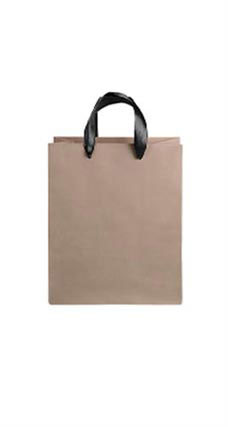 Medium Kraft Premium Folded Top Paper Bags Black Ribbon Handles
