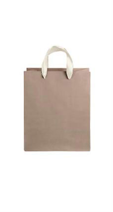 Medium Kraft Premium Folded Top Paper Bags Ivory Ribbon Handles
