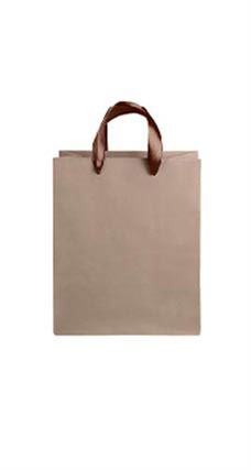 Medium Kraft Premium Folded Top Paper Bags Brown Ribbon Handles