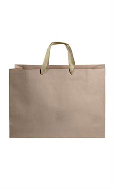 Large Kraft Premium Folded Top Paper Bags Gold Ribbon Handles
