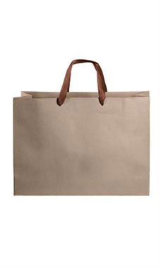 Large Kraft Premium Folded Top Paper Bags Brown Ribbon Handles