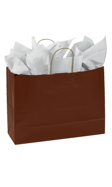Large Chocolate Paper Shopping Bags - Case of 25