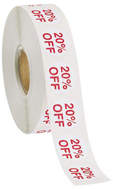20% Off Self-Adhesive Discount Label