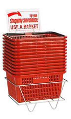 Set of 12 Red Shopping Baskets
