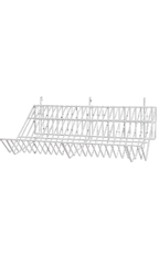 24 x 12 x 6 inch White Downslope Shelf for Wire Grid with 4 inch Slanted Front Lip