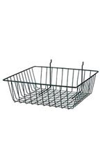 12 x 12 x 4 inch Black Mini Wire Grid Basket for Slatwall or Pegboard