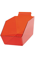 6"W x 11 ½"D x 5 ½"H Clear Red Plastic Dump Bin