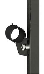 3 inch Round Black Hangrail Bracket for Slotted Standard - ½ inch slots 1 inch on center
