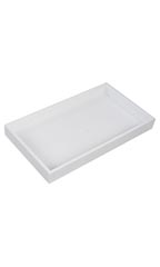 Large 1 ½ inch White Plastic Stackable Tray