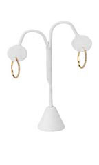 White Faux Leather Earring Tree Display