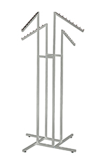Semi-Custom Metallic Satin Silver 4-Way Rack with Slant Arms