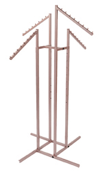 Rose Gold 4-Way Clothing Rack with Slant Arms