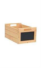 Small Natural Wood Chalkboard Crate