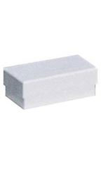 2 ½ x 1 ½ x 7/8 inch White Embossed Cotton Filled Jewelry Boxes