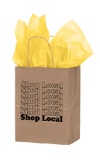 Medium Shop Local Paper Shopping Bags - Case of 100