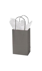 Small Storm Gray Paper Shopping Bags - Case of 100