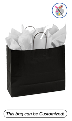 Large Black Paper Shopping Bags - Case of 100