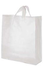 Jumbo Clear Frosted Plastic Shopping Bags - Case of 100