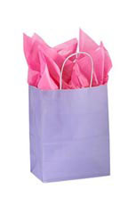 Medium Glossy Lavender Paper Shopping Bags - Case of 250