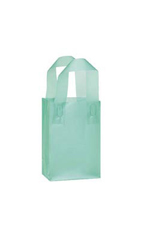 Small Aqua Frosted Shopping Bags - Case of 25