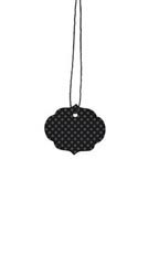 Small Strung Ornate Oval Black Dotted Tags